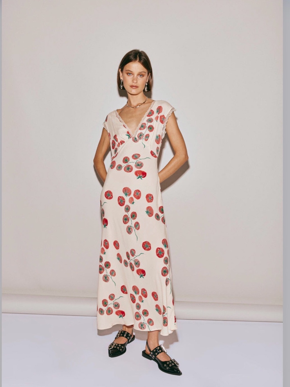VRG GRL Vintage Lover Bias Cut Maxi Dress Roma sz 6